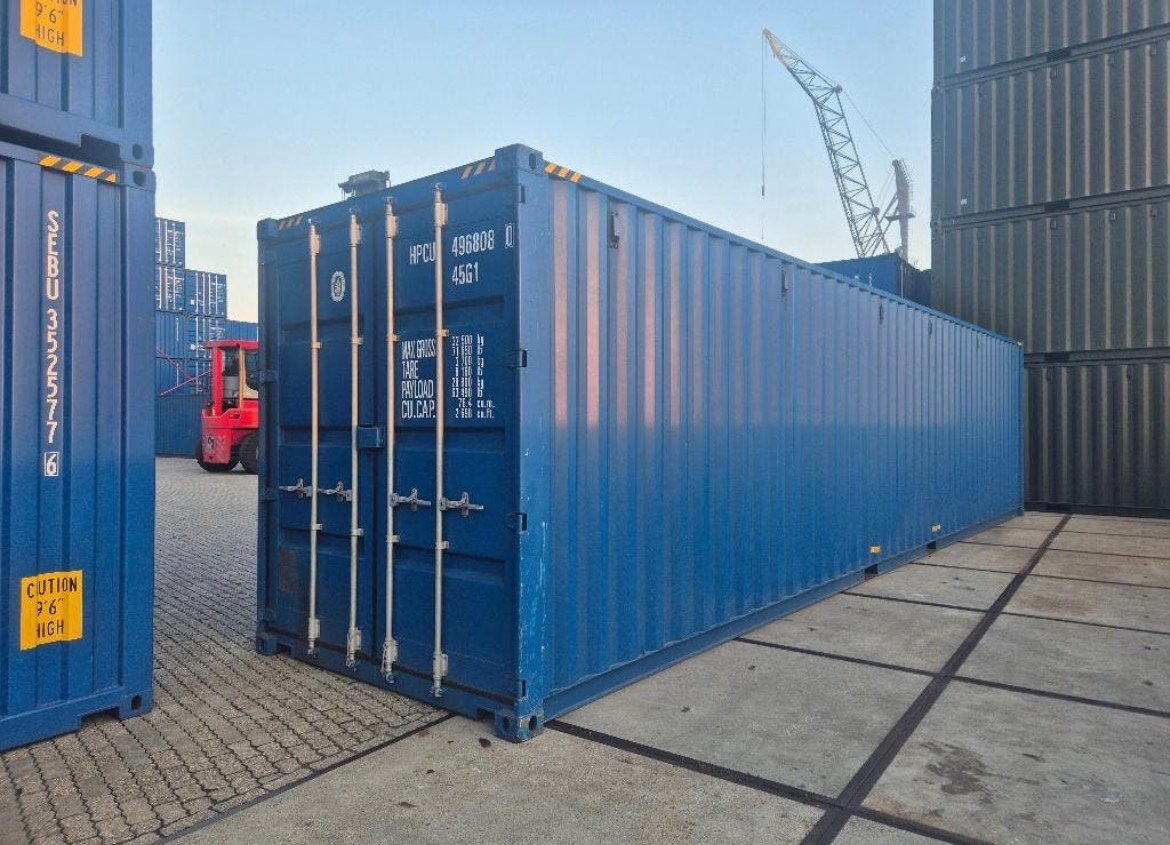 40 FUß HIGH-CUBE SEECONTAINER / BLAU RAL 5010 / NEU