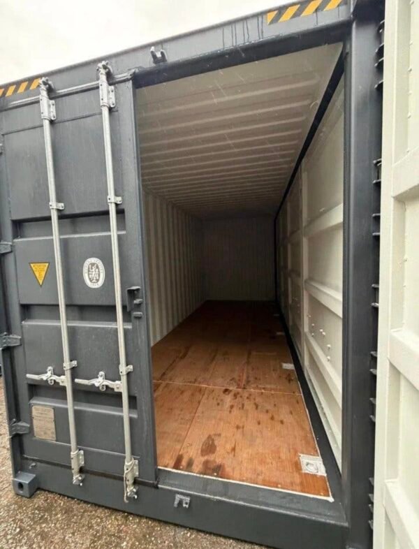 20 FUß HIGH CUBE SEECONTAINER / OPEN SIDE / RAL7016