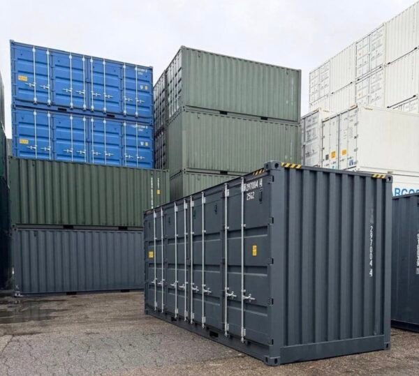 20 FUß HIGH CUBE SEECONTAINER / OPEN SIDE / RAL7016