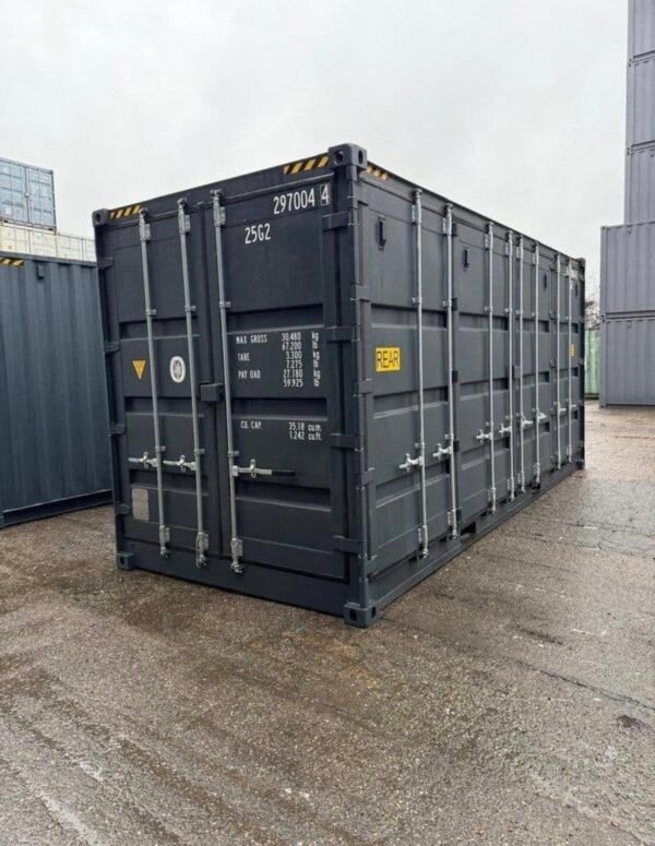 20 FUß HIGH CUBE SEECONTAINER / OPEN SIDE / RAL7016